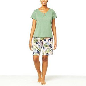 Uncover 2-piece Short-Sleeve Top with Bermuda Short PJ Set - Bubble Gum PINK